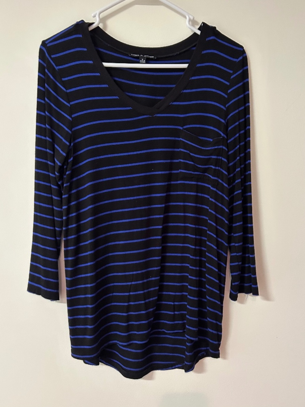 Cable & Gauge Black & Blue Striped Tunic Size S